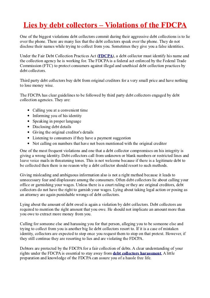 Violations of the FDCPA