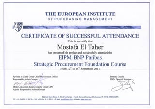 EIPM - Strategic Procurement Foundation Course