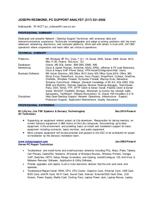 Joseph Redmond Resume 2016 - Joseph Redmond Resume 2016 1 638