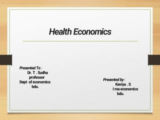 Health Economics ~ Unit – I Introduction | PDF