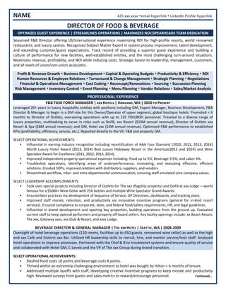 F&B Director Example | PDF