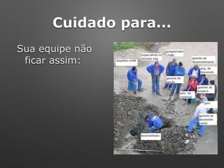 Cuidado para...
Sua equipe não
ficar assim:
 