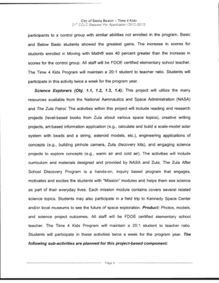 Florida Department of Education Project Award