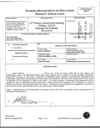 Florida Department of Education Project Award