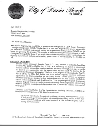 Florida Department of Education Project Award