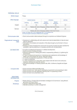JavaDeveloper-ChandrasekharThammanaCV | PDF