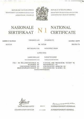 N1 National Certificate