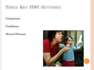 THREE KEY PIWI OUTCOMES
Competence
Confidence
Mutual Pleasure
31	
  
 