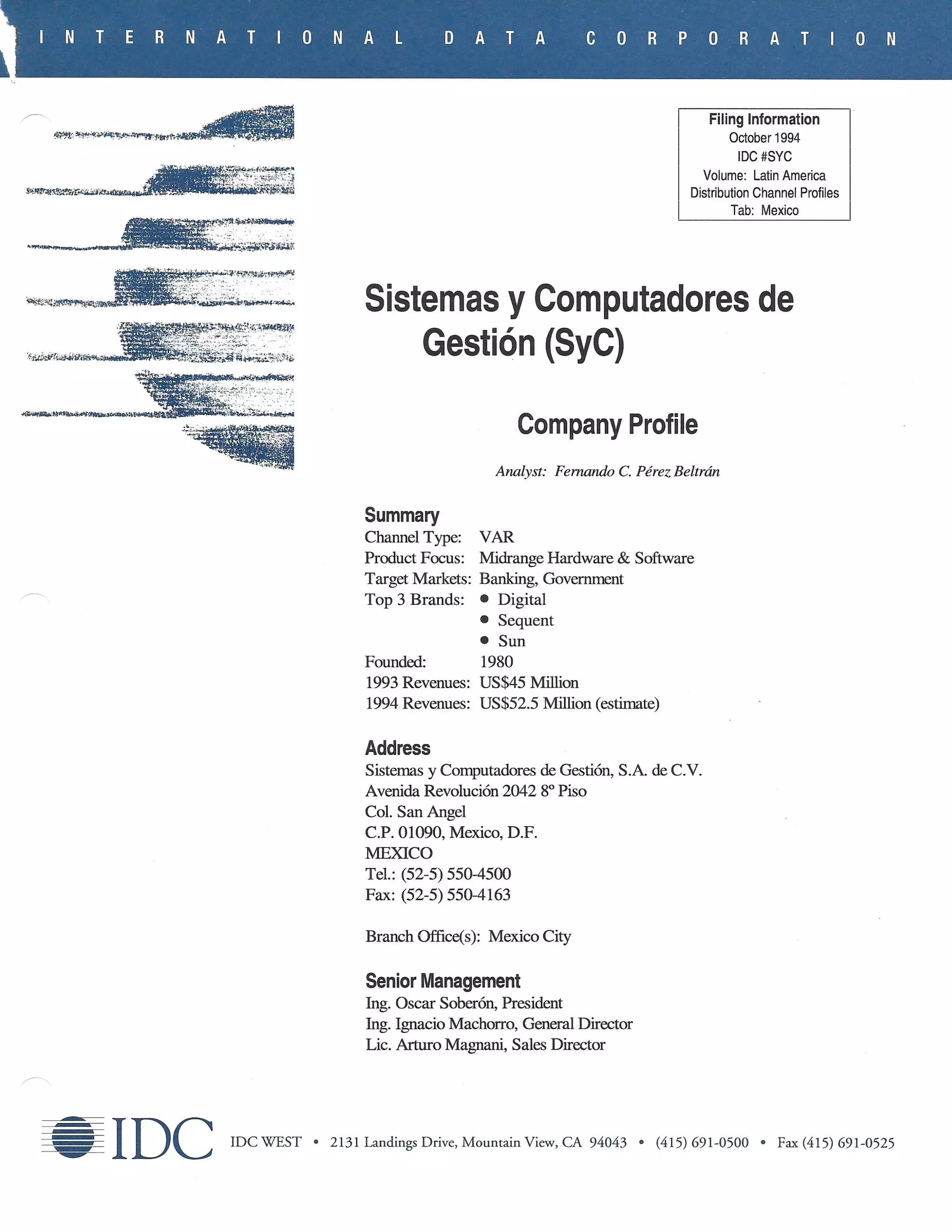 Company Profile SyC 1993 - VAR and System Integrator | PDF