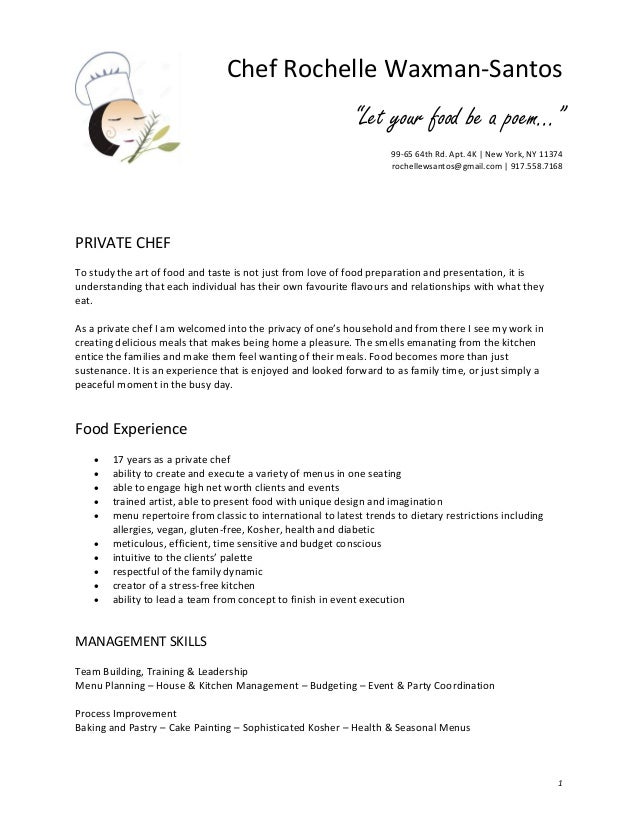 Pastry resume