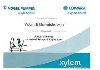 VOGEL AWS TRAINING IDUSTRIAL PUMPS AND APPLICATIONS