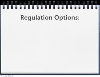 Regulation Options:




Wednesday, 30 May 12
 