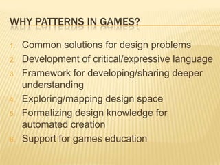Game Design Patterns Workshop - FDG2012 - Opening Remarks | PPTX ...