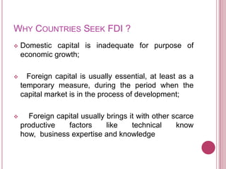Fdi Problem FDI , its advantages and disadvantages | PPTX