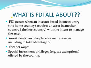 Presentation on Foreign Direct Investment | PPTX