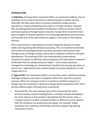Fdi Thesis Example FDI | PDF