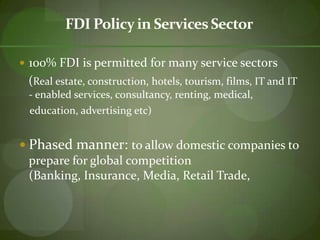 FDI Inflows for Selected Sectors in India (Jan 2000 to September 2008) 