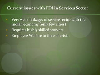 FDI in Service Sector (with focus on Insurance Sector)