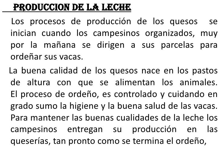 transformacion de la leche