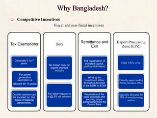 Fdi in bd (Foreign direct investment in Bangladesh) | PPTX