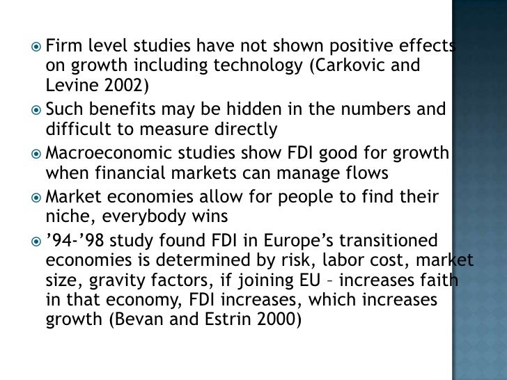 Foreign Direct Investment in the former Soviet Union