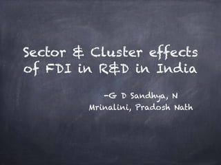FDI in India : R & D 