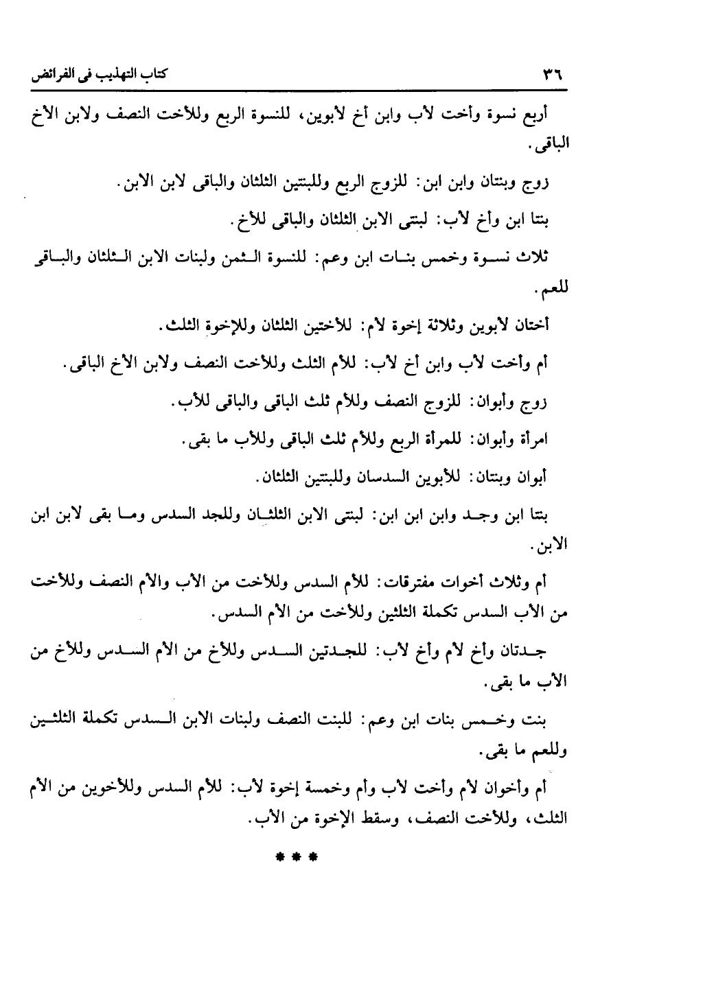 كتاب التهذيب في الفرائض