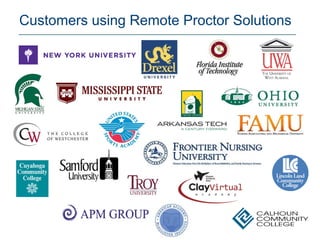Customers using Remote Proctor Solutions
 