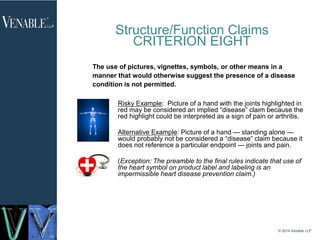 Impermissible Example Permissible vs. Impermissible Structure/Function Claims for Dietary ...