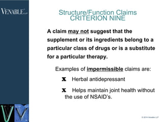 Impermissible Example Permissible vs. Impermissible Structure/Function Claims for Dietary ...