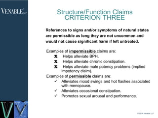 Impermissible Example Permissible vs. Impermissible Structure/Function Claims for Dietary ...