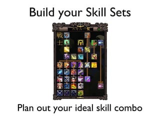 Build your Skill Sets Plan out your ideal skill combo 