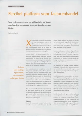  FD Magazine - Interview CFO Xavier Corman, EDEBEX platform - Maart 2013