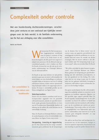 FD Magazine - Consolidatie bij Jan De Nul Group - April 2013