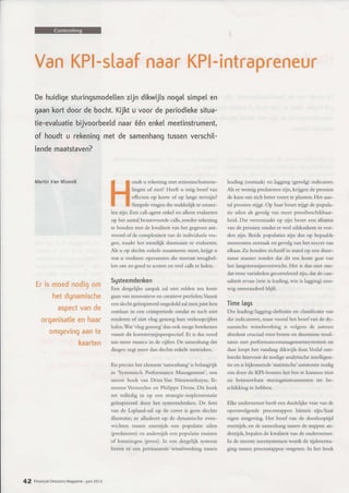 FD Magazine - artikel over KPI-slaaf vs. KPI-intrapreneur