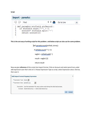 FDMEE script examples | PDF