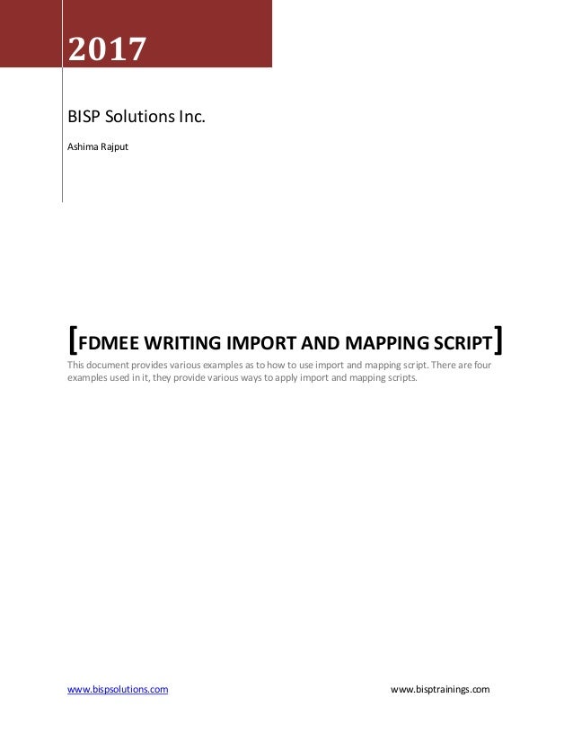 fdmee script examples