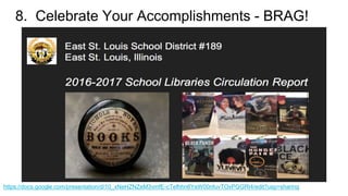 9. We Must Have Our Hashtags!
#library
#libraries
#book
#books
#read
#reading
#SaveIMLS
#SchoolLibraryWeek
#ALAAC17
#alale...