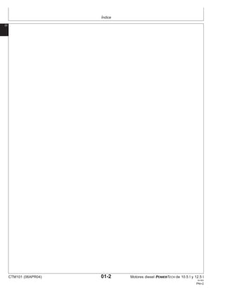 Índice
01
CTM101 (06APR04) 01-2 Motores diesel POWERTECH de 10.5 l y 12.5 l
041904
PN=2
 
