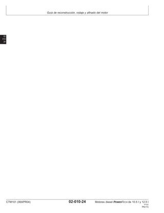 Guı́a de reconstrucción, rodaje y afinado del motor
02
010
24
CTM101 (06APR04) 02-010-24 Motores diesel POWERTECH de 10.5 l y 12.5 l
041904
PN=72
 