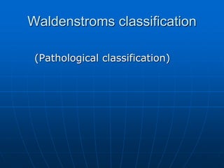 Waldenstroms classification
(Pathological classification)
 