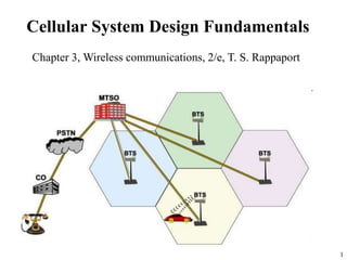 1
Cellular System Design Fundamentals
Chapter 3, Wireless communications, 2/e, T. S. Rappaport
 