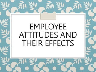 EMPLOYEE
ATTITUDES AND
THEIR EFFECTS
 