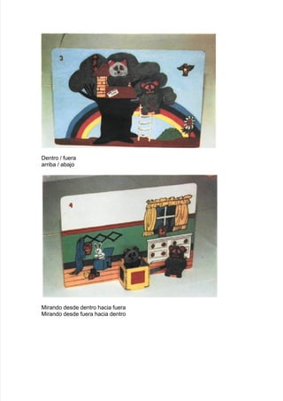 Dentro > $uera
arri9a > a9a:o
0irando desde dentro <acia $uera
0irando desde $uera <acia dentro
 