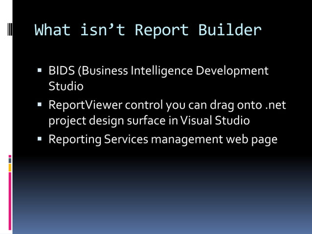 Introduction to SSRS Report Builder | PPTX