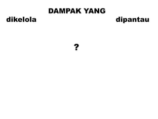 DAMPAK YANG
dikelola dipantau
?
 