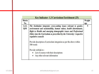 National Assessment and Accreditation Council Criteria I: Curricular ...