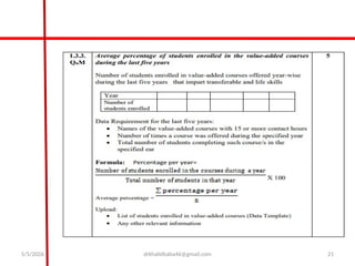 National Assessment and Accreditation Council Criteria I: Curricular ...