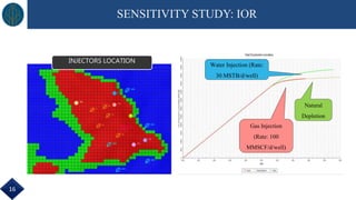 SENSITIVITY STUDY: IOR
Gas Injection
(Rate: 100
MMSCF/d/well)
Water Injection (Rate:
30 MSTB/d/well)
Natural
Depletion
INJECTORS LOCATION
16
 