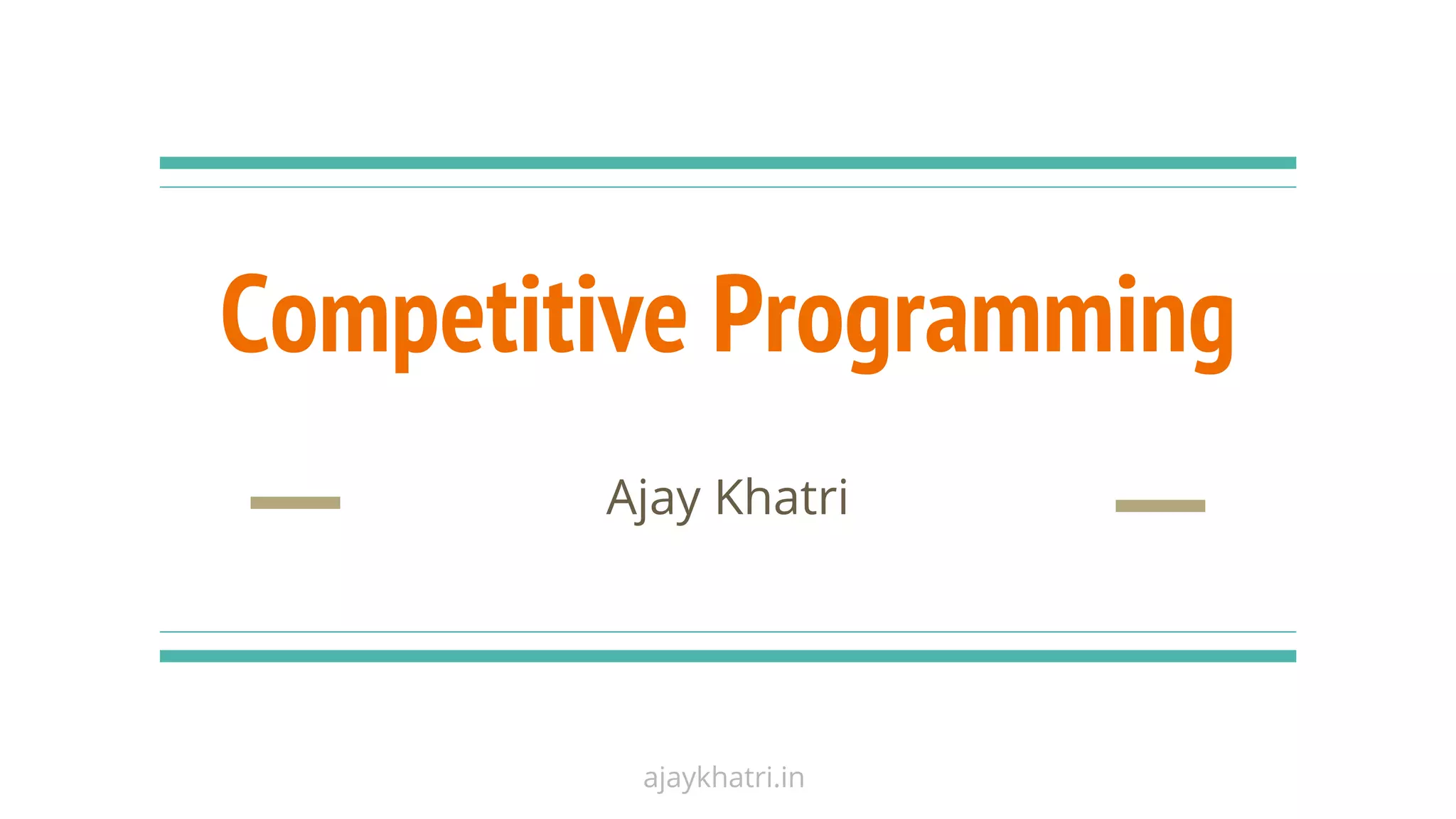 Competitive Programming Guide | PPT